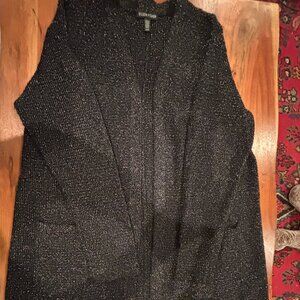 Eileen Fisher Open Black with metallic Cardigan, Size M
